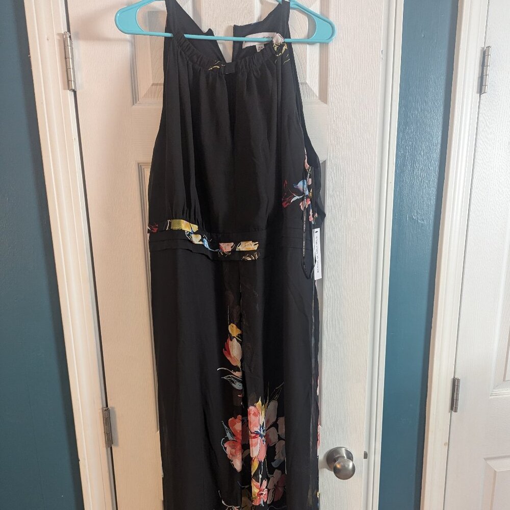 Black, Floral Maxi Dress